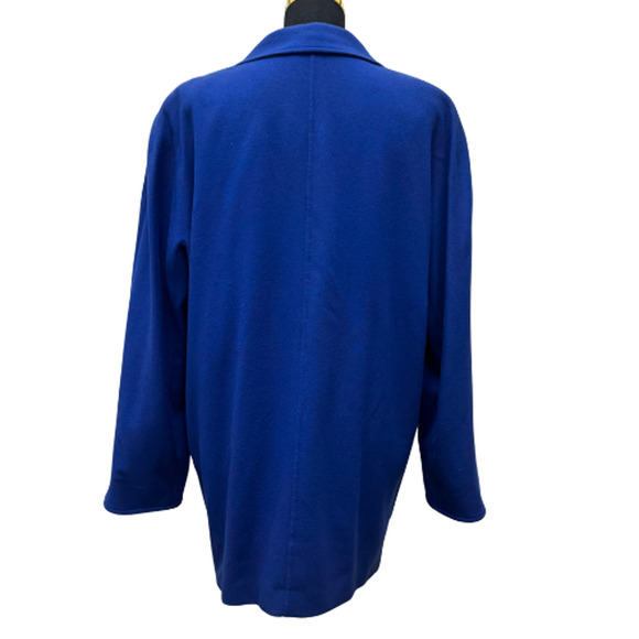 Max Mara Electric Blue Virgin Wool Cashmere Oversized Blazer Jacket Coat US 8 - Picture 4 of 11